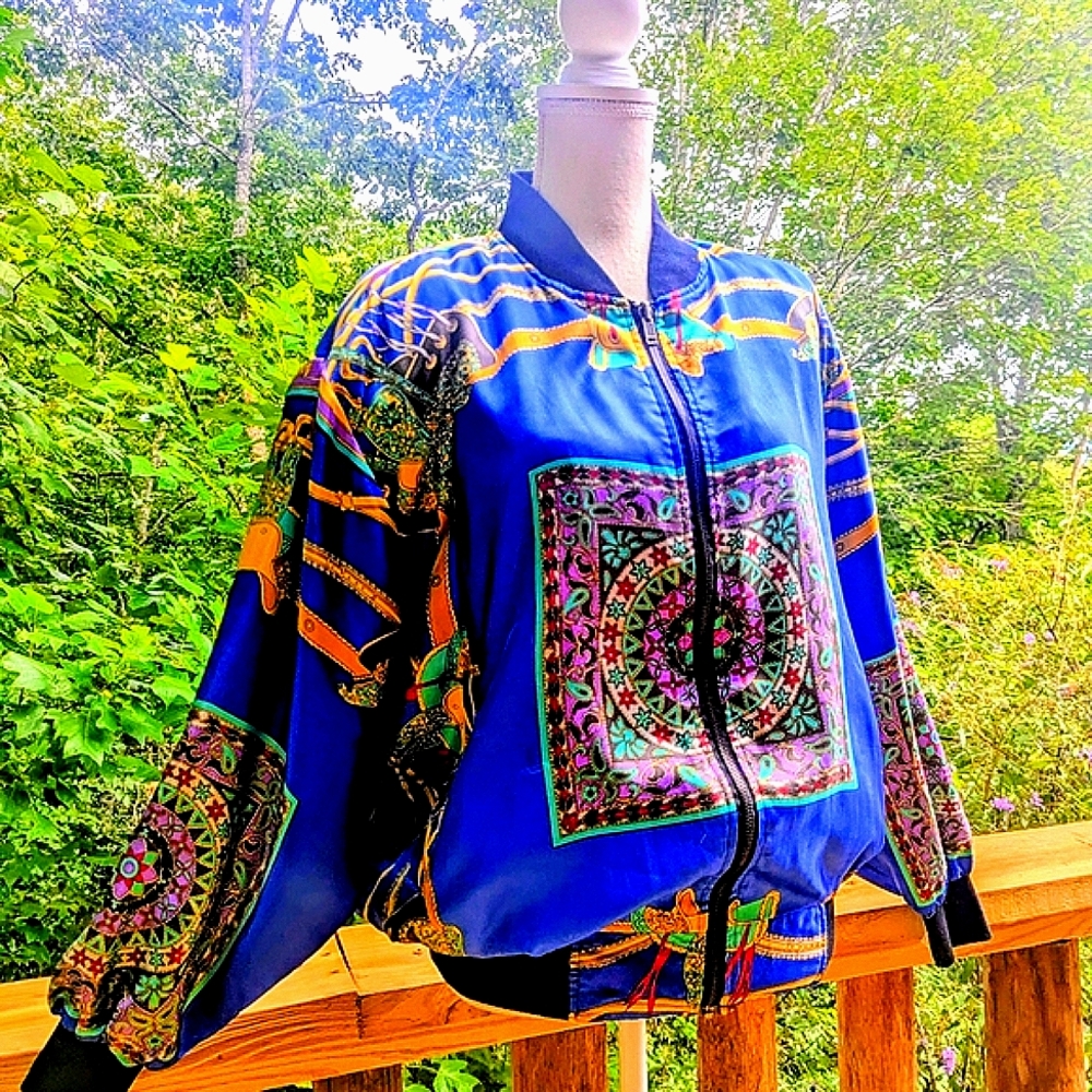 St. Stefano Vintage Women's Silk Bomber Jacket From Italy